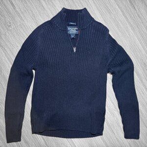 Vintage Abercrombie & Fitch Ribbed Quarter-Zip Sweater | Men’s | Navy Blue